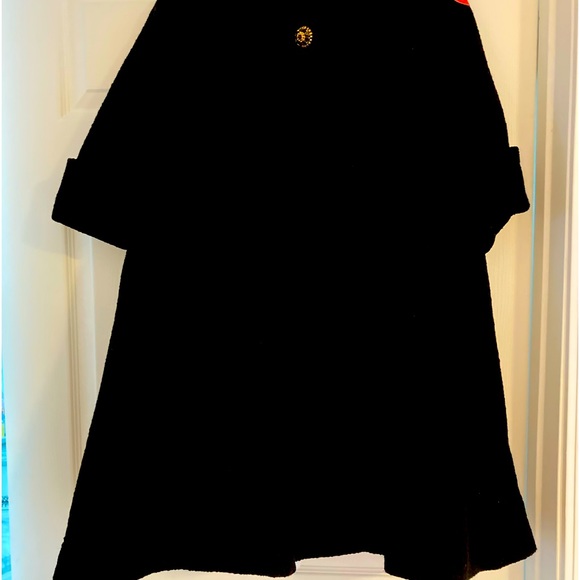 Vintage woman’s swing coat wool blend  brass/black glass stones made in USA - Picture 1 of 14